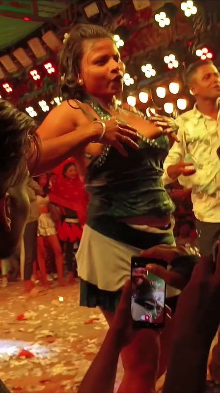 Desi Local Stage Dancer Girl Hot Tempting Dance & her Boobs Press on Show..