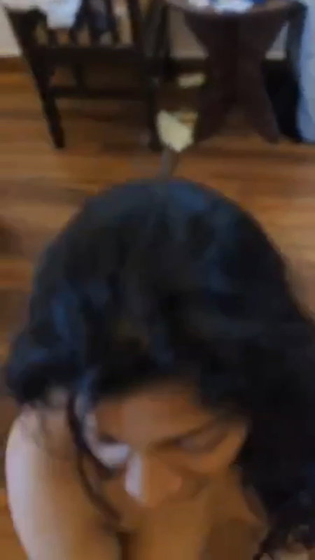 Cute girl playing with her boyfriend dick