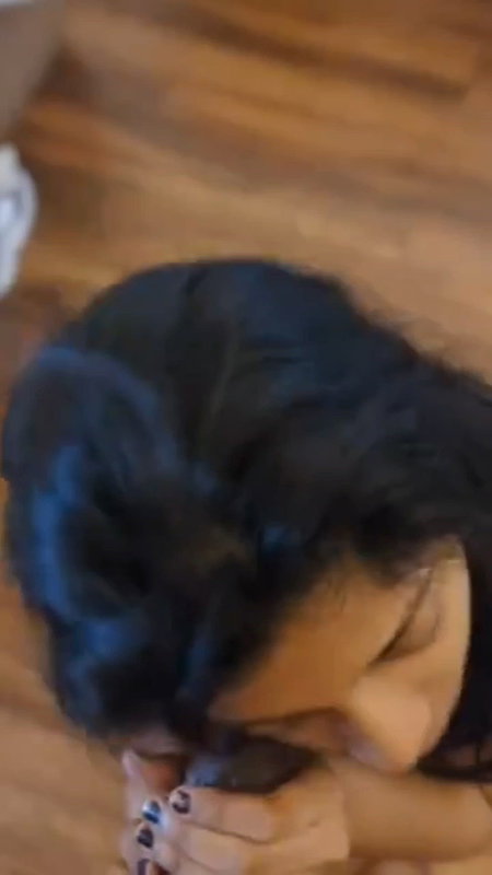 Cute girl playing with her boyfriend dick