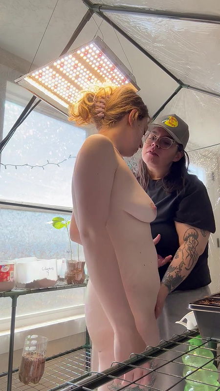 Lesbian Girls Morning Gardening Turned Into Pussy Play