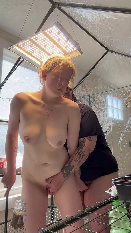 Lesbian Girls Morning Gardening Turned Into Pussy Play