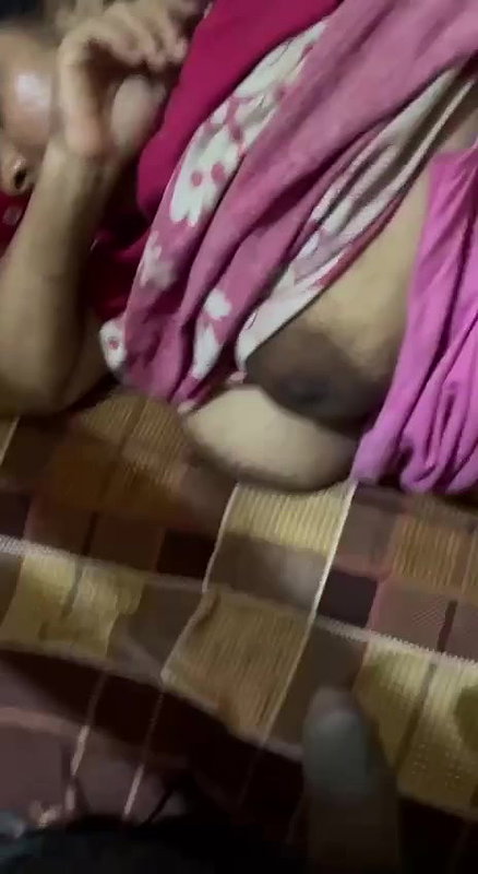 Son masturbating before mom with her big boobs shown