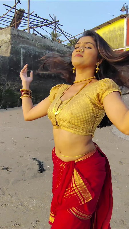 Beautiful girl awesome navel and boobs in blouse