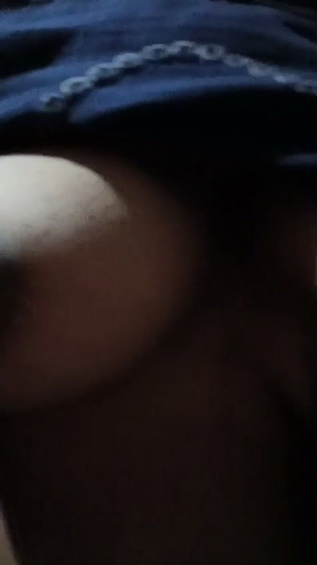 Husband pressing wife boob before sex at home