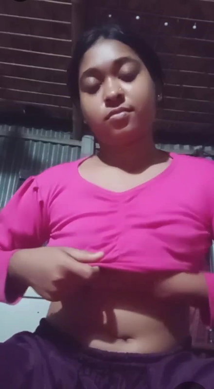 Village Bengali topless maal holding tender big coconuts