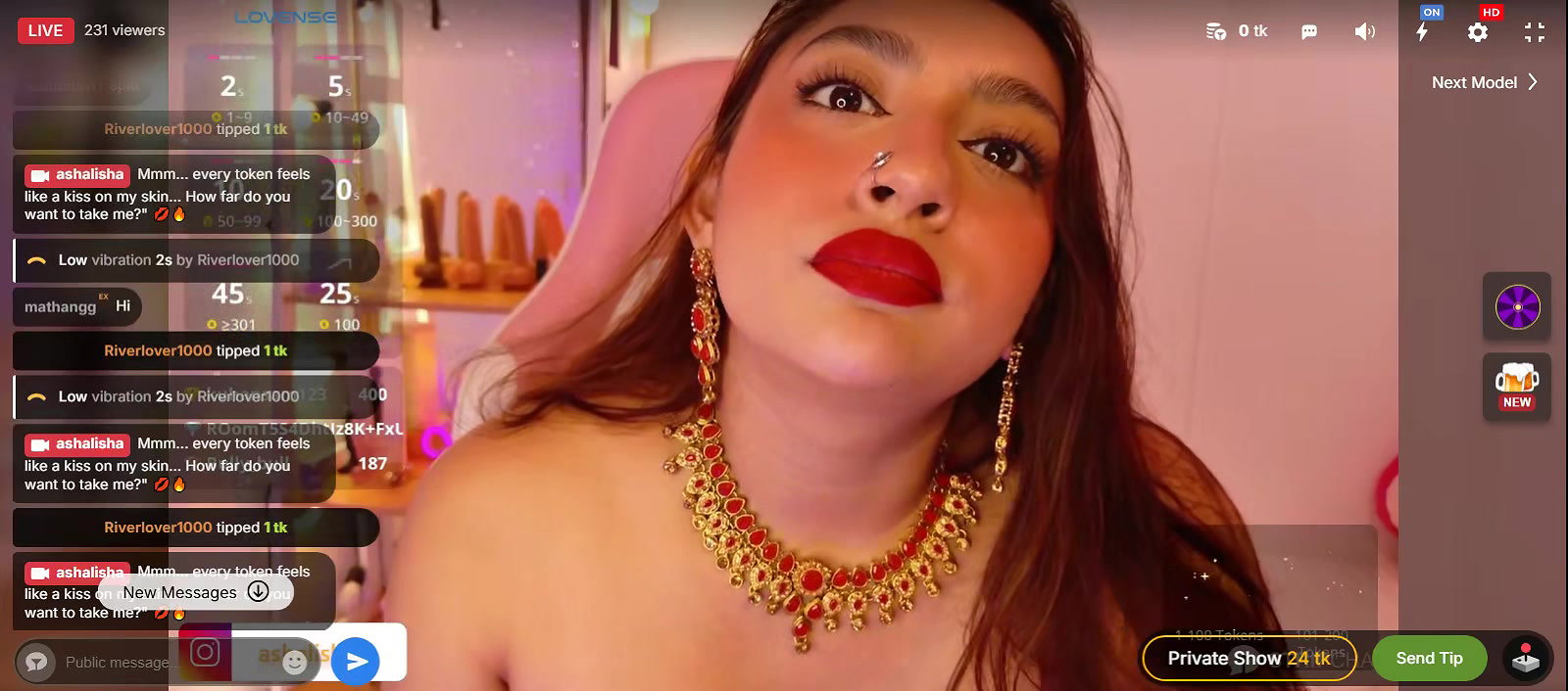 Horny babe massaging her nude body