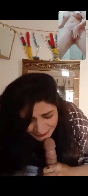 Cousin sister giving blowjob while girlfriend fingring on vc seeing them