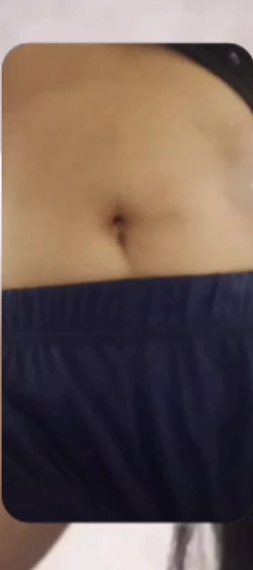 Chubby shy Indian girl showing round boobs to lover