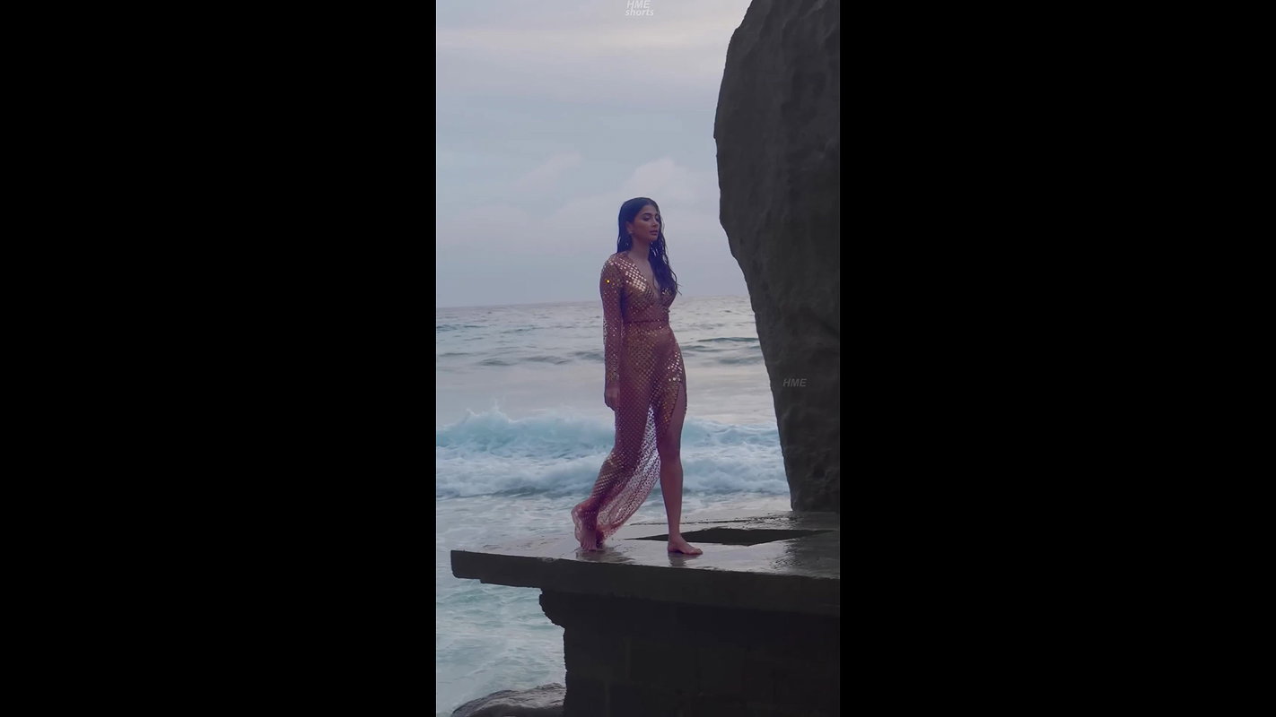 Pooja hegde dusky skin erotic deep cleavage tighs show hottest UHD vertical Video.