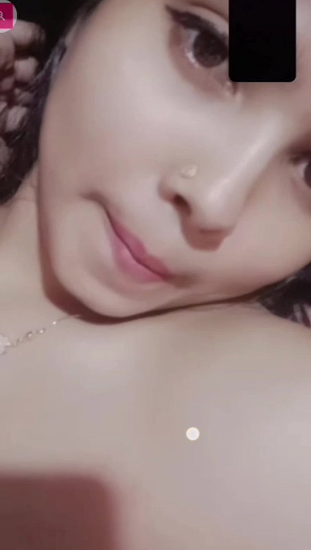 Cute smiling face girl naked on video call to lover