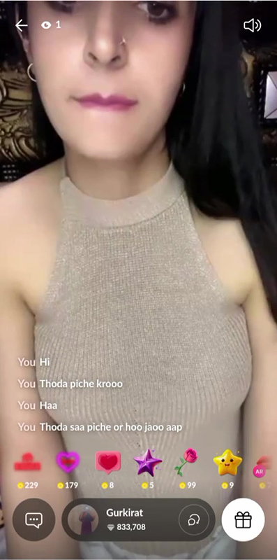 Shy Girl Gurkirat Live Mango Show on Tango 121 With Face