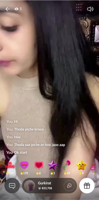 Shy Girl Gurkirat Live Mango Show on Tango 121 With Face