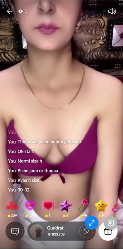 Shy Girl Gurkirat Live Mango Show on Tango 121 With Face