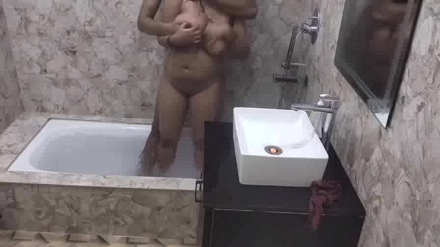 Busty Bhabi BJ in Bathroom with Lover Play