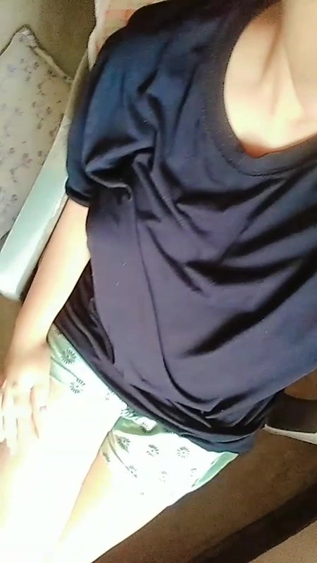 Beautiful babe pressing her boobs