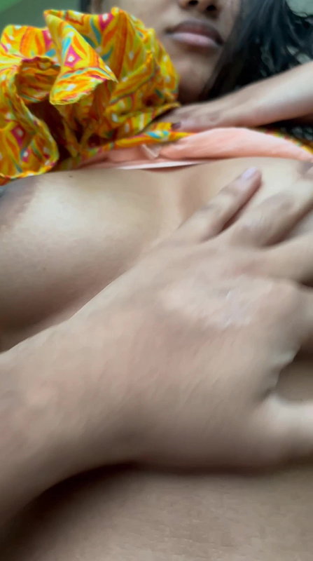 Indian girl boobs pressed by lover