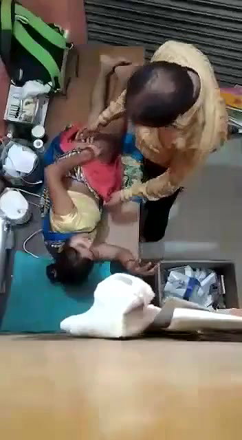 Doctor fingering to patient