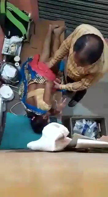 Doctor fingering to patient