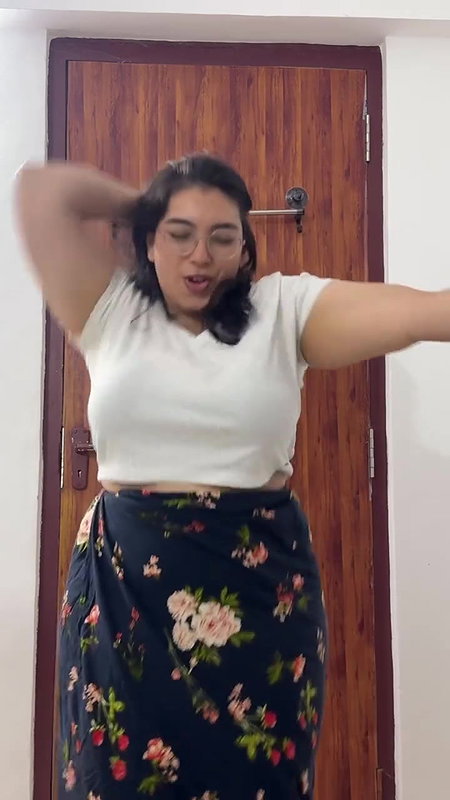chubby curvy punjabi girl shaking tits and ass in white dress 22