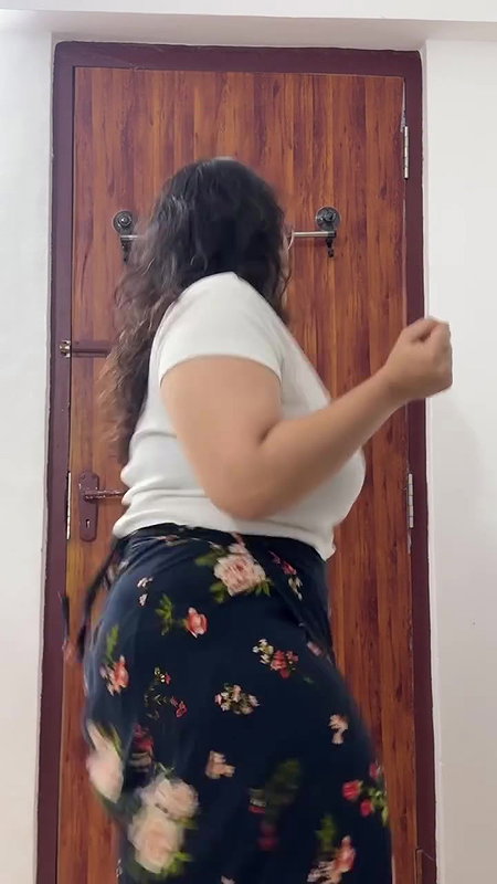 chubby curvy punjabi girl shaking tits and ass in white dress 22