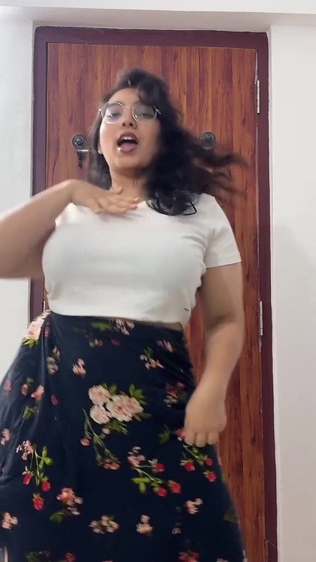chubby curvy punjabi girl shaking tits and ass in white dress 22