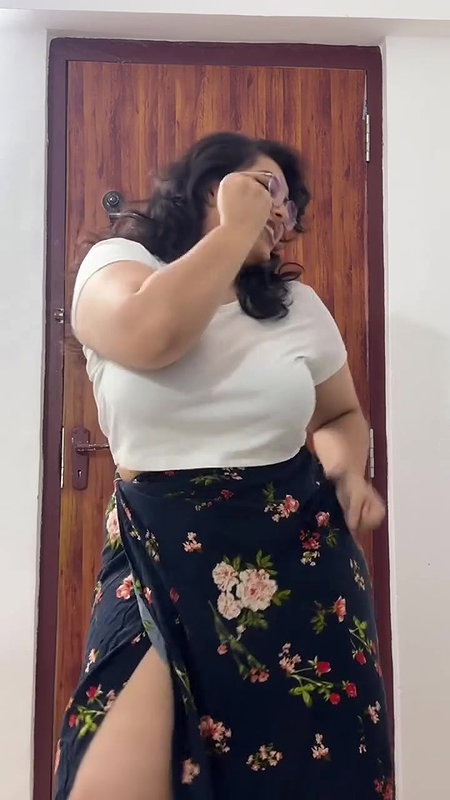 chubby curvy punjabi girl shaking tits and ass in white dress 22
