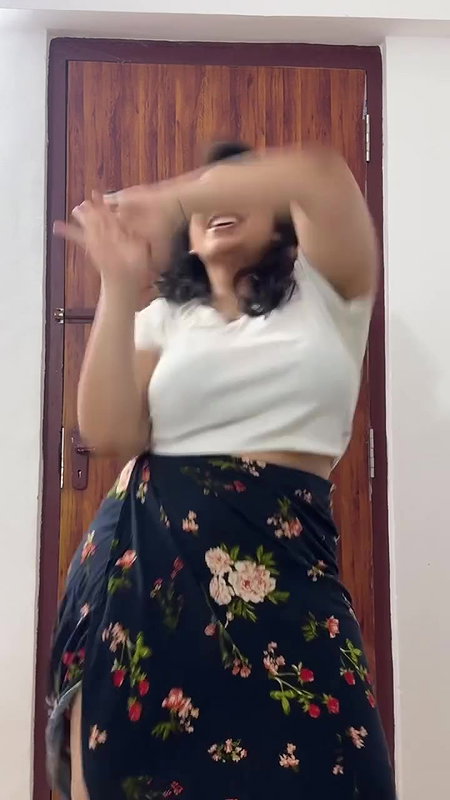 chubby curvy punjabi girl shaking tits and ass in white dress 22