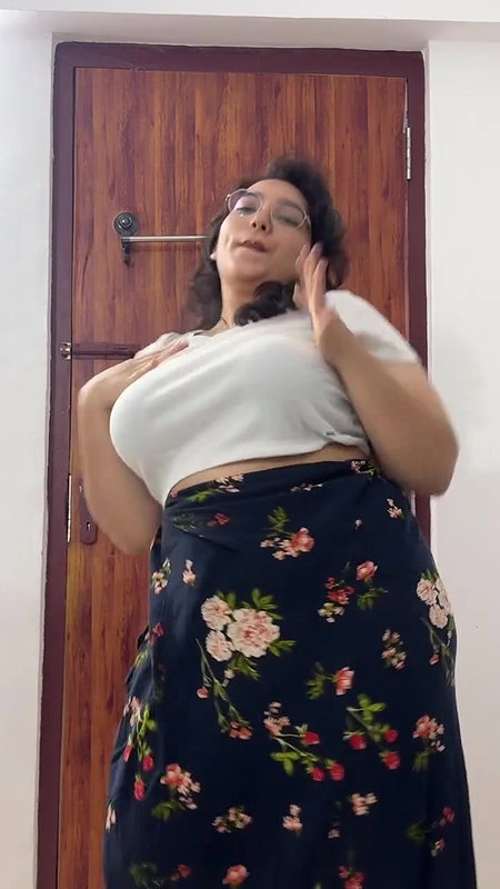 chubby curvy punjabi girl shaking tits and ass in white dress 22