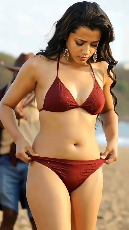 Trisha sexy look in short dress 22