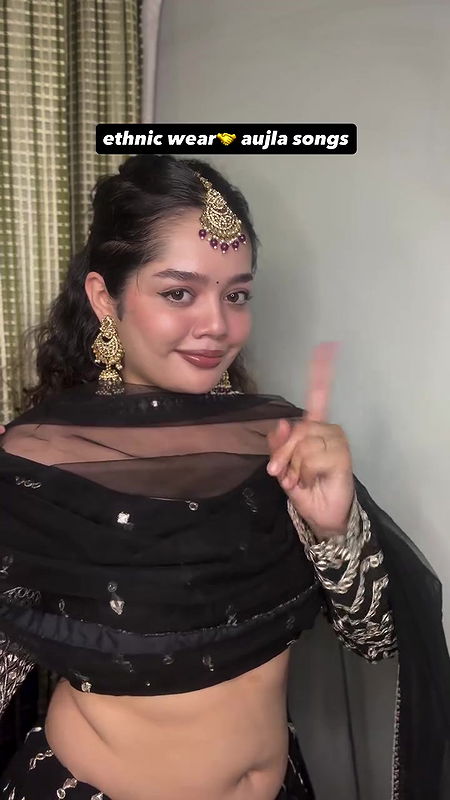 cute telugu girl chubby navel in black dress 22