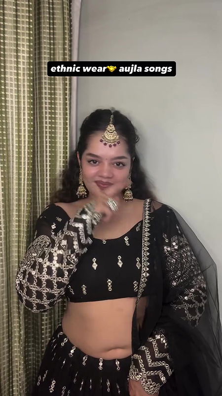 cute telugu girl chubby navel in black dress 22
