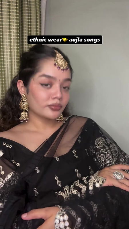 cute telugu girl chubby navel in black dress 22