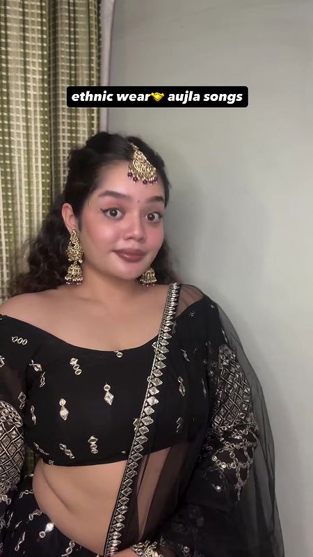 cute telugu girl chubby navel in black dress 22