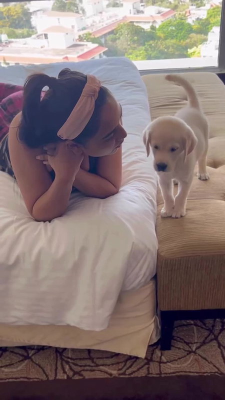 Actress Srusti Dange bending deep cleavage show in bed 22