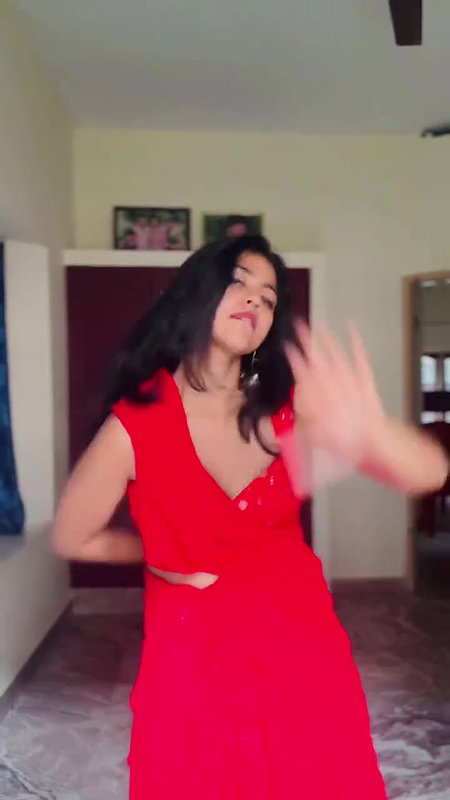 cute kannada girl sexy navel and boobs in red costme 22