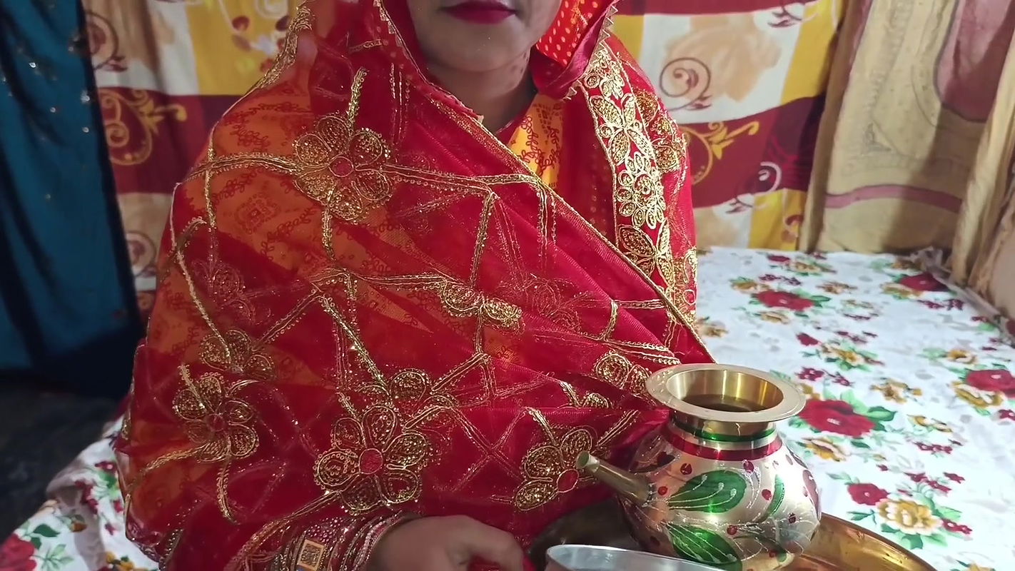 Desi Village Bhabhi Karwa Chauth with Devar