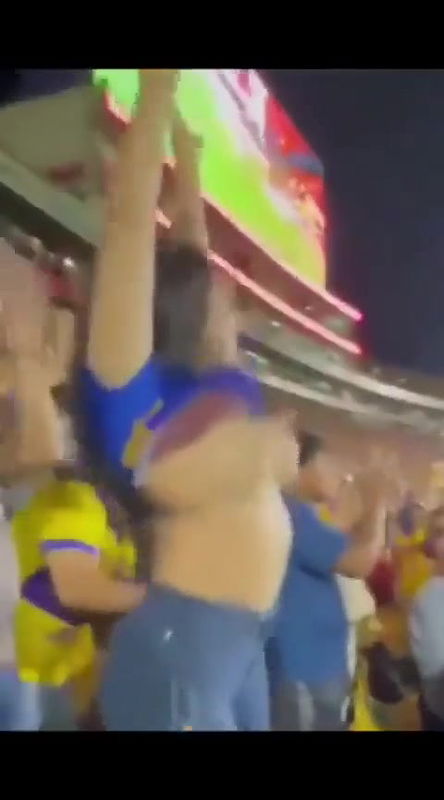 Hot babe showing her Boobs in Stadium