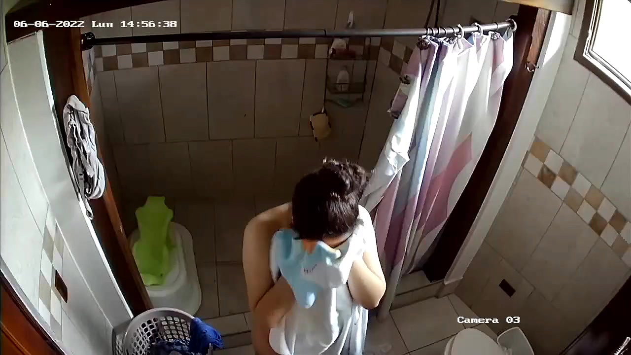 MILF huge naked Boobs n Tits caught in bathroom by cctv