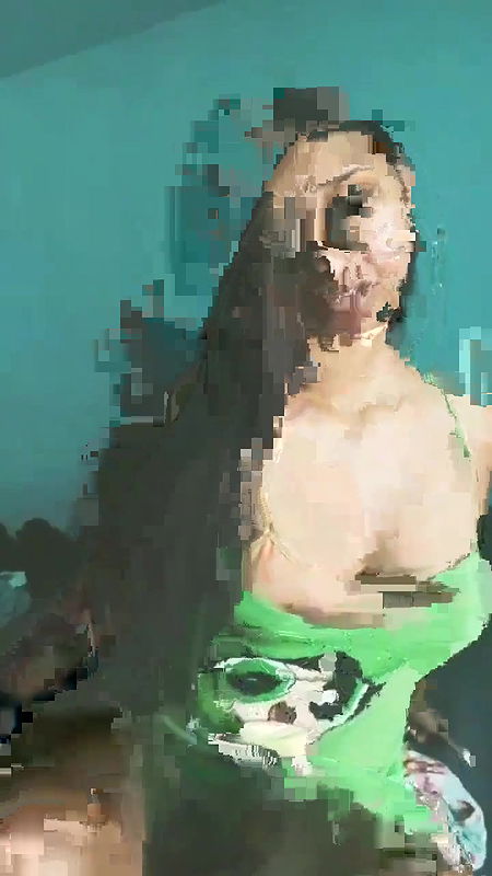 Girl slips her dress