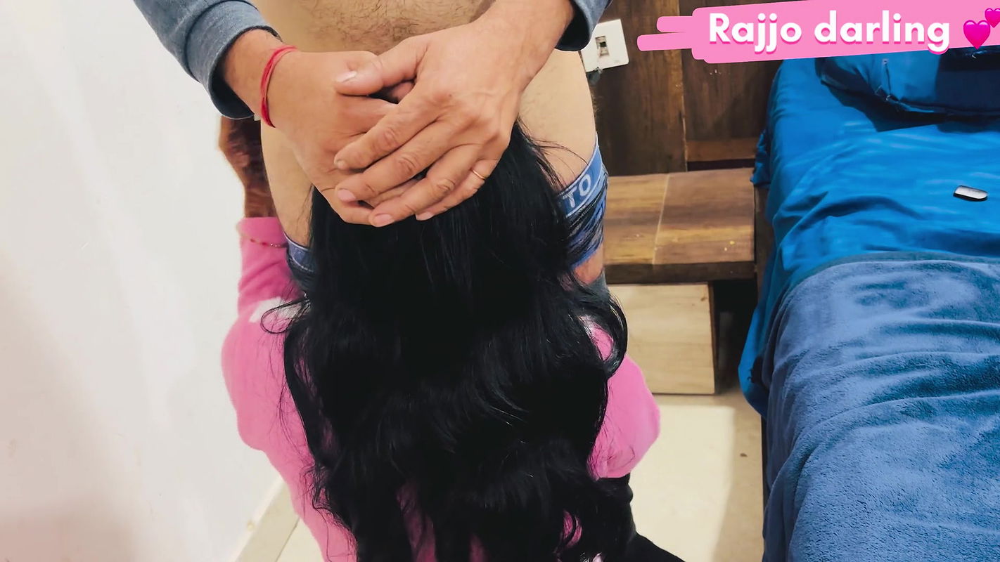 Indian wife giving dirty blowjob his house owner