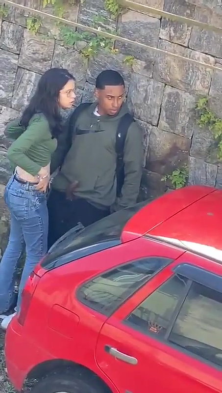 Young girl sucking a black guy’s dick in public 22