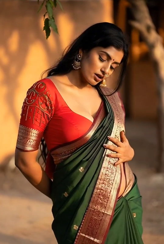 Indian girl looking gorgeous and hot navel 22