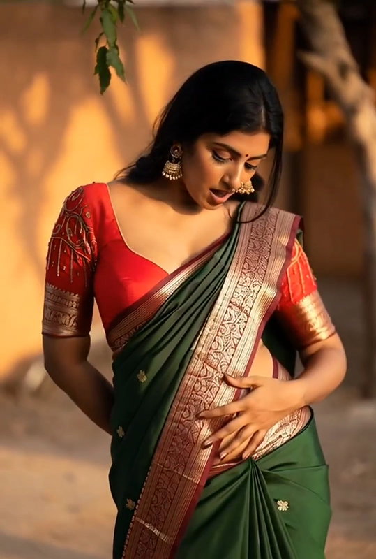 Indian girl looking gorgeous and hot navel 22