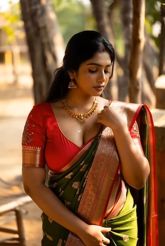 Indian girl hot cleavage and navel show 22