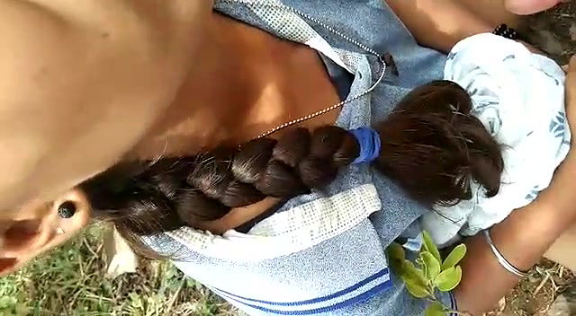 Cute College girl outdoor blowjob