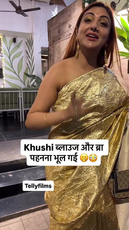 BOLD BABE KHUSHI MUKHERJEE BOMBSHELL BLOUSE AND BRALESS SEXY IN ONLY SAREE UUFFF2