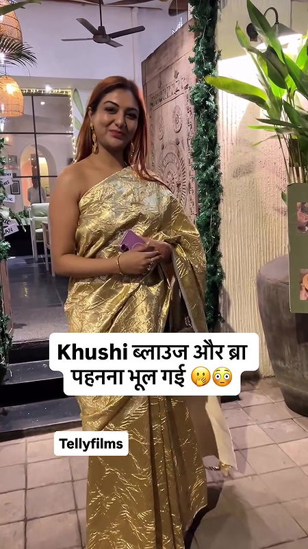 BOLD BABE KHUSHI MUKHERJEE BOMBSHELL BLOUSE AND BRALESS SEXY IN ONLY SAREE UUFFF2