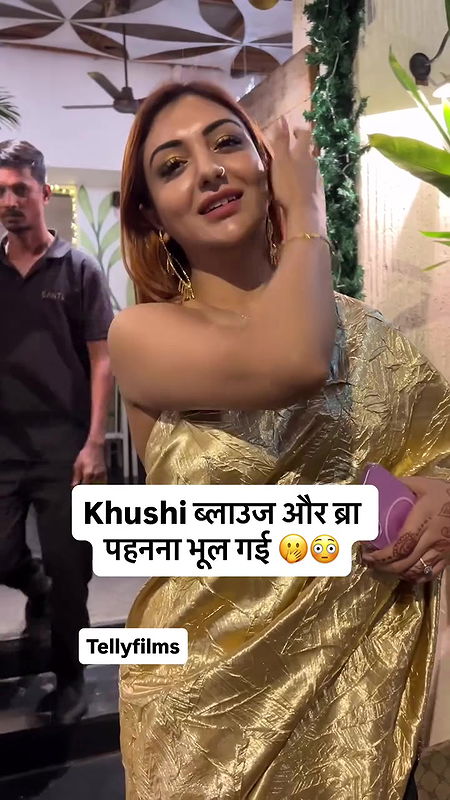 BOLD BABE KHUSHI MUKHERJEE BOMBSHELL BLOUSE AND BRALESS SEXY IN ONLY SAREE UUFFF2