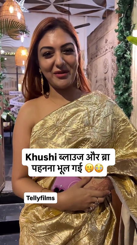 BOLD BABE KHUSHI MUKHERJEE BOMBSHELL BLOUSE AND BRALESS SEXY IN ONLY SAREE UUFFF2