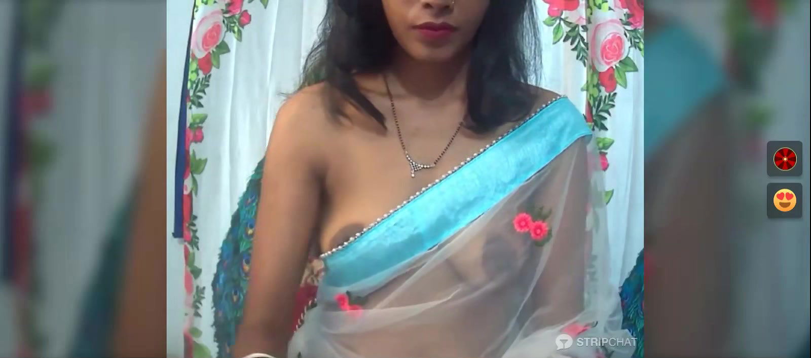 Sexy Bhabhi in See through Saree without blouse Exposing Boobs 22